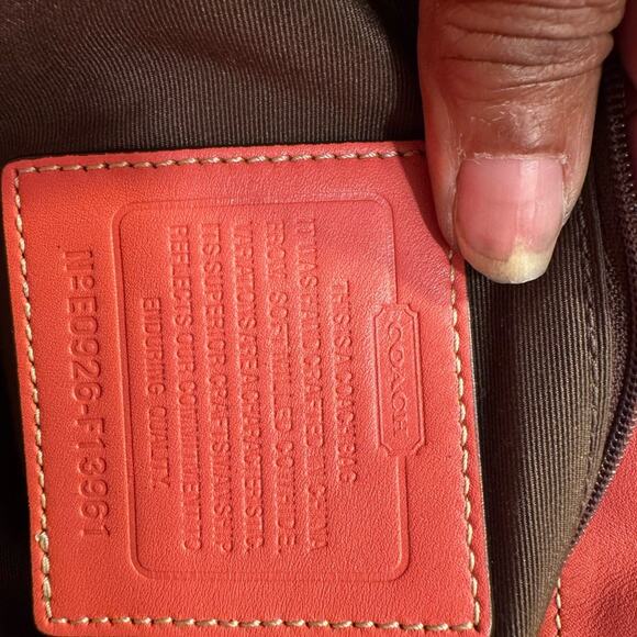 Coach Hampton Y2K Glam Salmon Pink Pebbled Leather Shoulder Bag - Picture 7 of 7